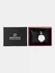 Серебряный женские наручные часы Naviforce NF5001S с календарём в подарочной упаковке