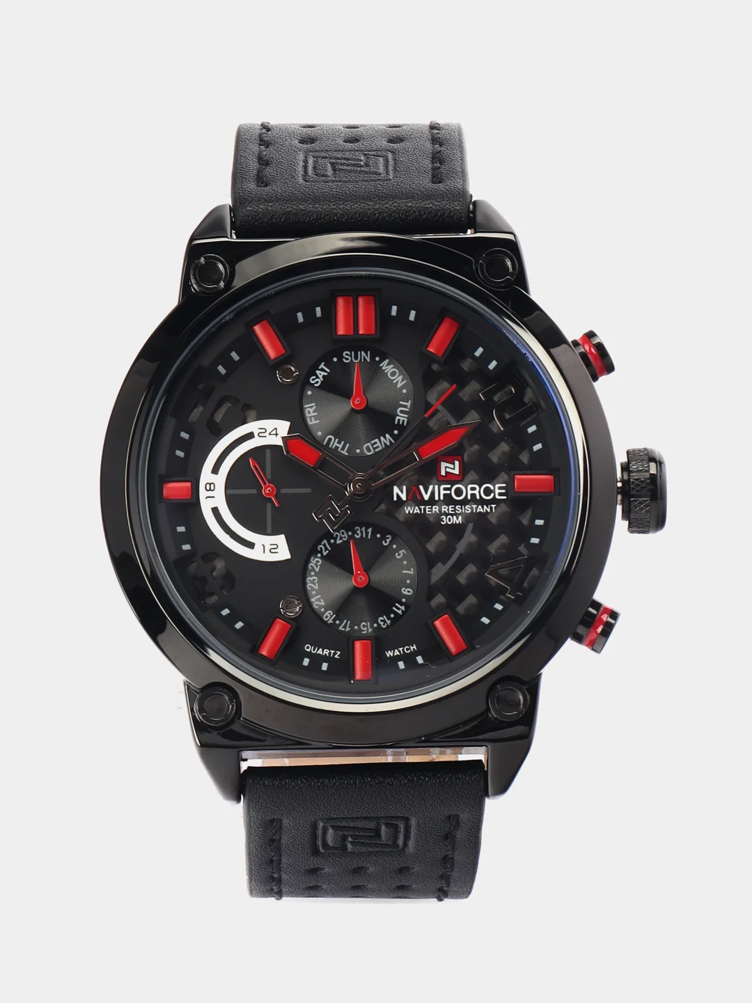 Красный мужские наручные часы Naviforce NF9068L с хронографом, в подарочной упаковке