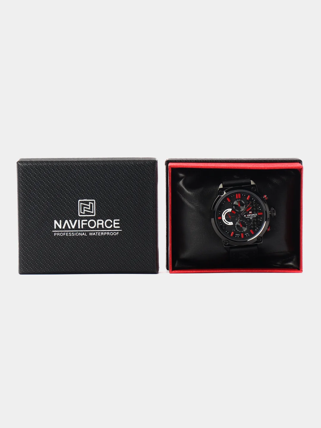 Красный мужские наручные часы Naviforce NF9068L с хронографом, в подарочной упаковке