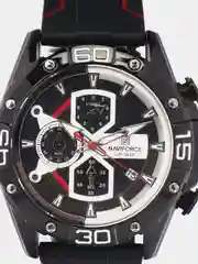 Черный мужские наручные часы Naviforce 8018T с хронографом, в подарочной упаковке