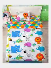 Постельное белье детское 1,5 спальный Поплин ivSubelIa "Зоопарк", 50x70