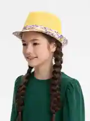 Желтый шляпа для девочек, на лето