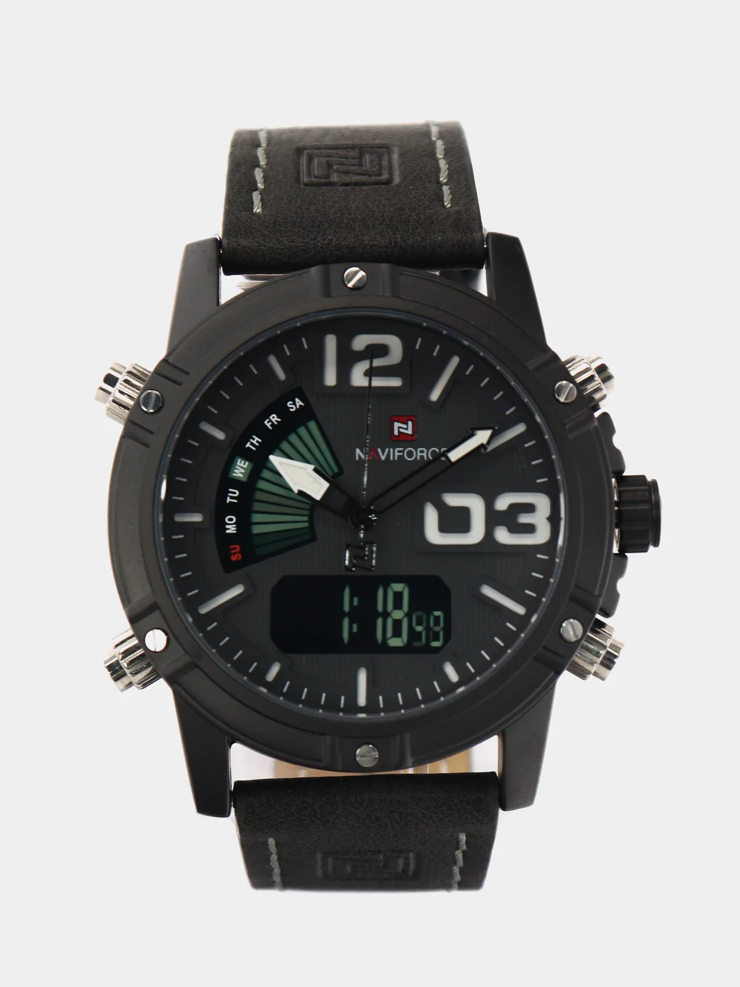 Серый мужские наручные часы Naviforce NF9095 с хронографом, в подарочной упаковке