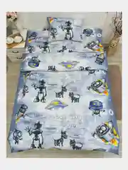 Постельное белье детское 1,5 спальный Бязь ivSubelIa "Город роботов", 50x70