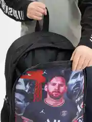 Черный рюкзак школьный "Lionel Messi"/Лионель Месси, для мальчика, для фанатов футбола