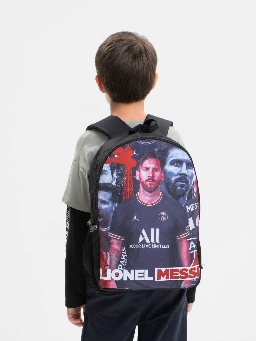Черный рюкзак школьный "Lionel Messi"/Лионель Месси, для мальчика, для фанатов футбола