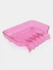 Розовый мыльница с присосками и сливом