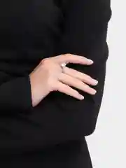 Серебряный кольцо женское на палец с камнем, кольцо с цирконом, украшение на палец