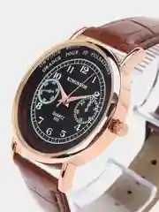 Коричневый мужские наручные часы KINGNUOS K-025, в подарочной упаковке