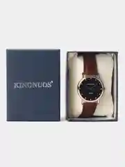 Коричневый мужские наручные часы KINGNUOS K-026, в подарочной упаковке