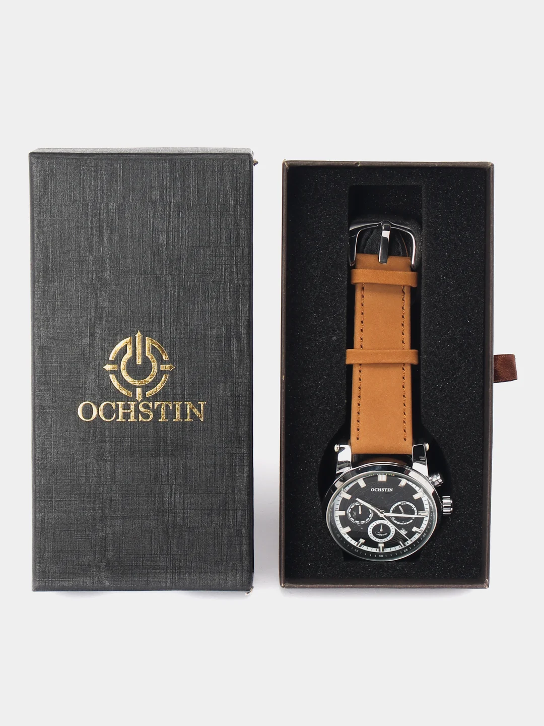 Карамельный мужские наручные часы Ochstin 6111A с хронографом в подарочной упаковке