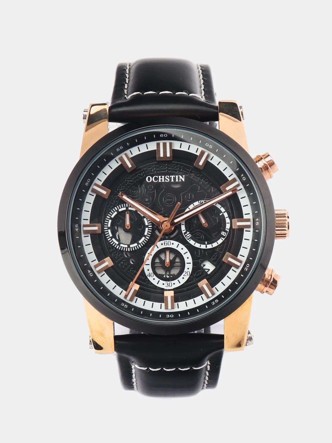 Черный мужские наручные часы Ochstin 6111A с хронографом в подарочной упаковке