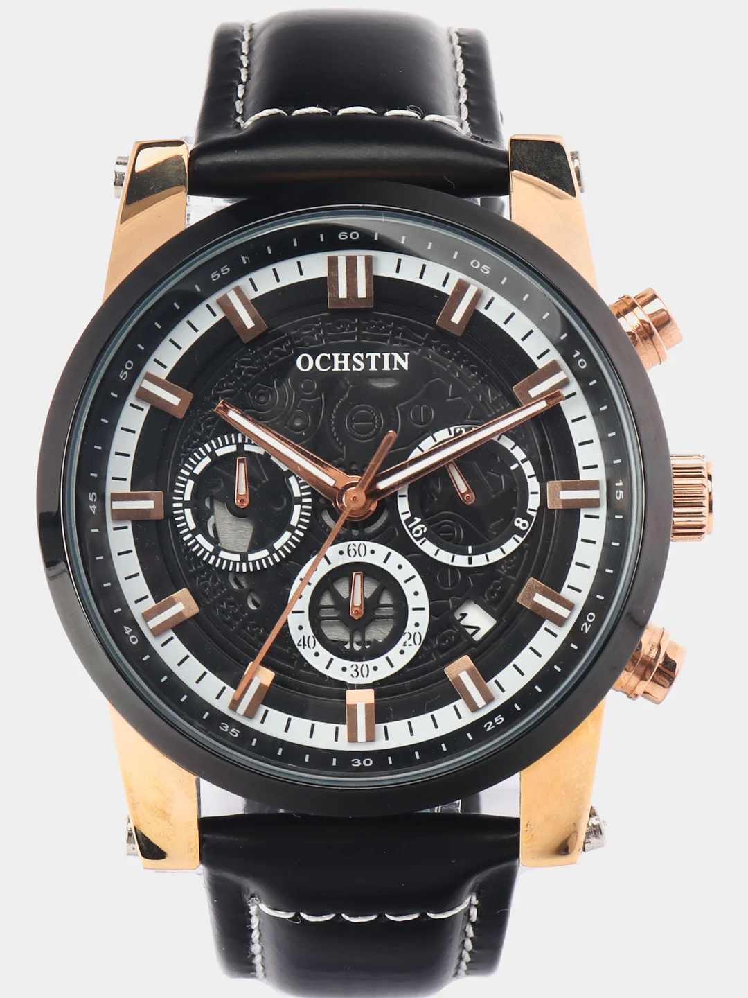 Черный мужские наручные часы Ochstin 6111A с хронографом в подарочной упаковке