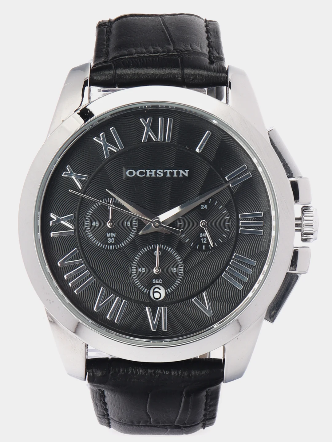 Серебряный мужские наручные часы Ochstin 7059B с хронографом в подарочной упаковке