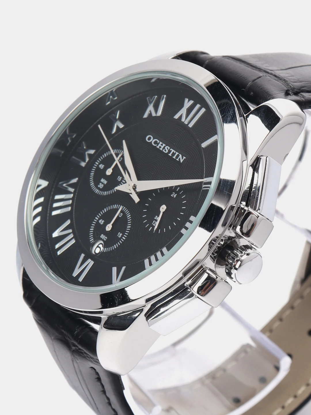 Серебряный мужские наручные часы Ochstin 7059B с хронографом в подарочной упаковке