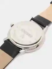 Серебряный мужские наручные часы Skmei 1398L с кожаным ремешком