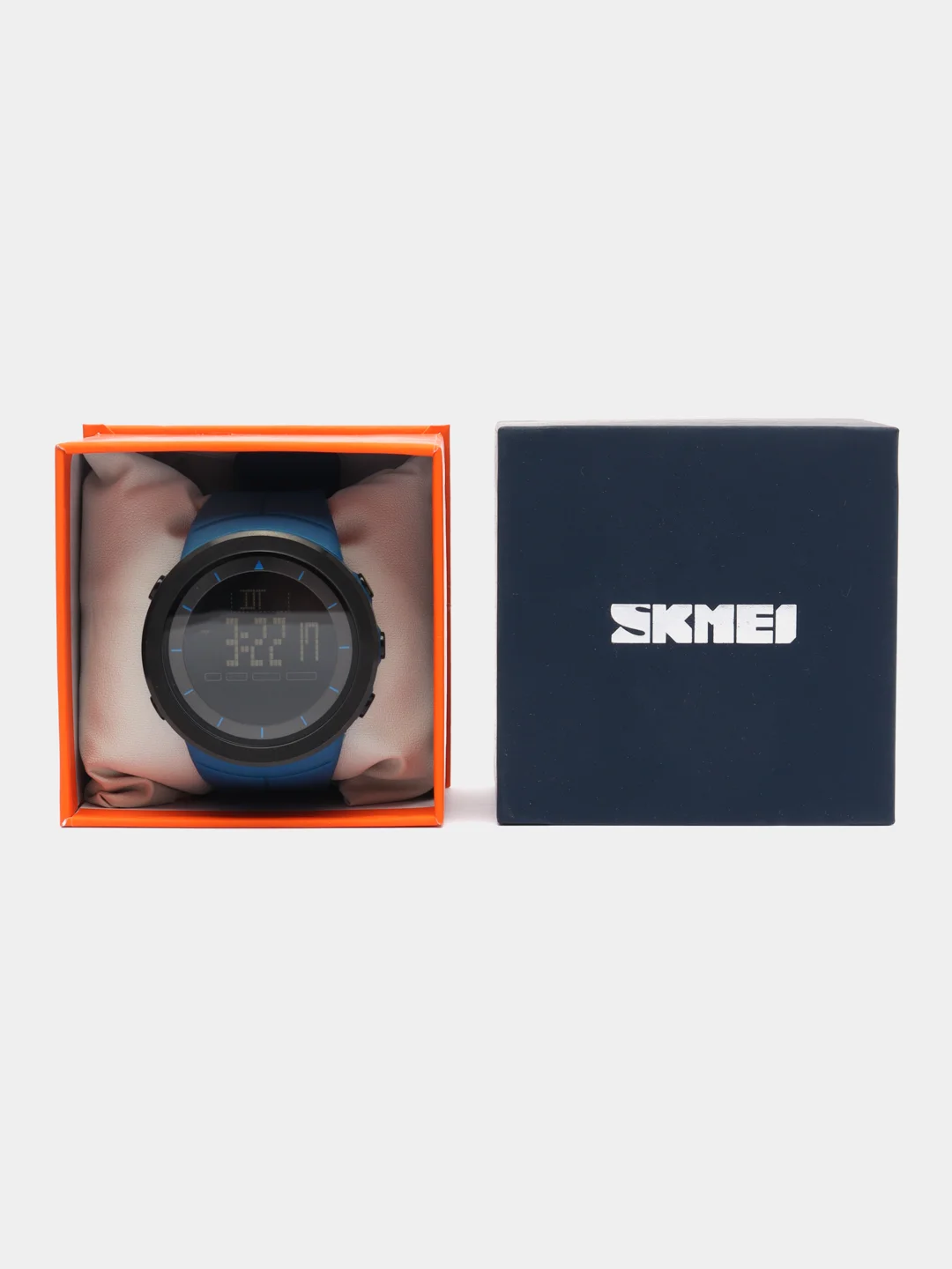 Синий мужские наручные часы Skmei 1402 с силиконовым ремешком