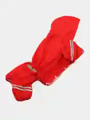 Алый комбинезон-дождевик с капюшоном для собак