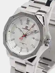 Серебряный мужские наручные часы Naviforce NF9200 с календарём, в подарочной упаковке