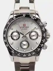Серебряный наручные часы Naviforce NF9193 с хронографом, в подарочной упаковке
