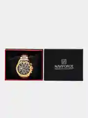 Золотой мужские наручные часы Naviforce NF8021 с хронографом, в подарочной упаковке