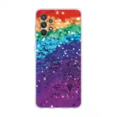 Багровый силиконовый чехол на Samsung Galaxy A32 / Самсунг А32 прозрачный с рисунком, защита камеры