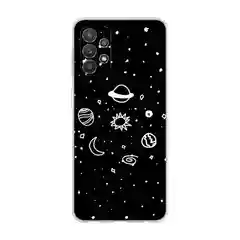 Зеленый силиконовый чехол на Samsung Galaxy A32 / Самсунг А32 прозрачный с рисунком, защита камеры