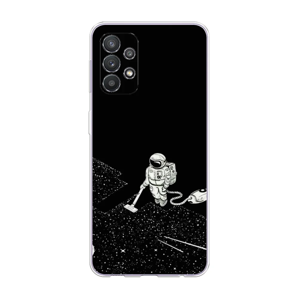 Карамельный силиконовый чехол на Samsung Galaxy A32 / Самсунг А32 прозрачный с рисунком, защита камеры