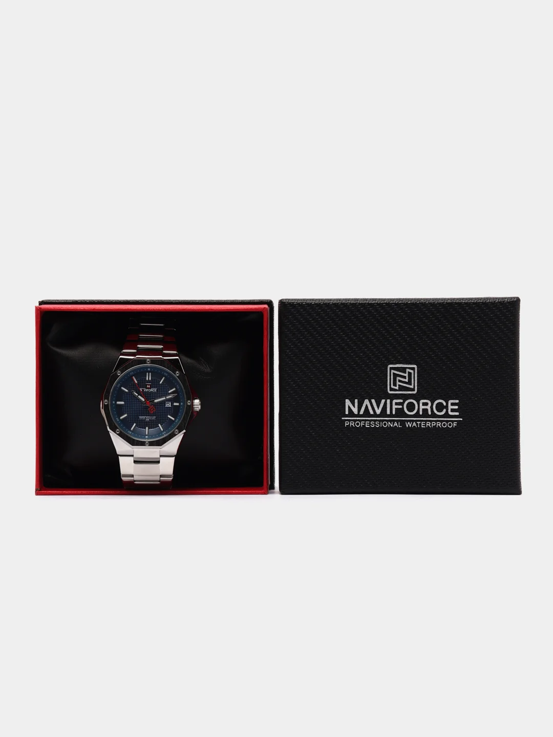 Синий мужские наручные часы Naviforce NF9200 с календарём, в подарочной упаковке