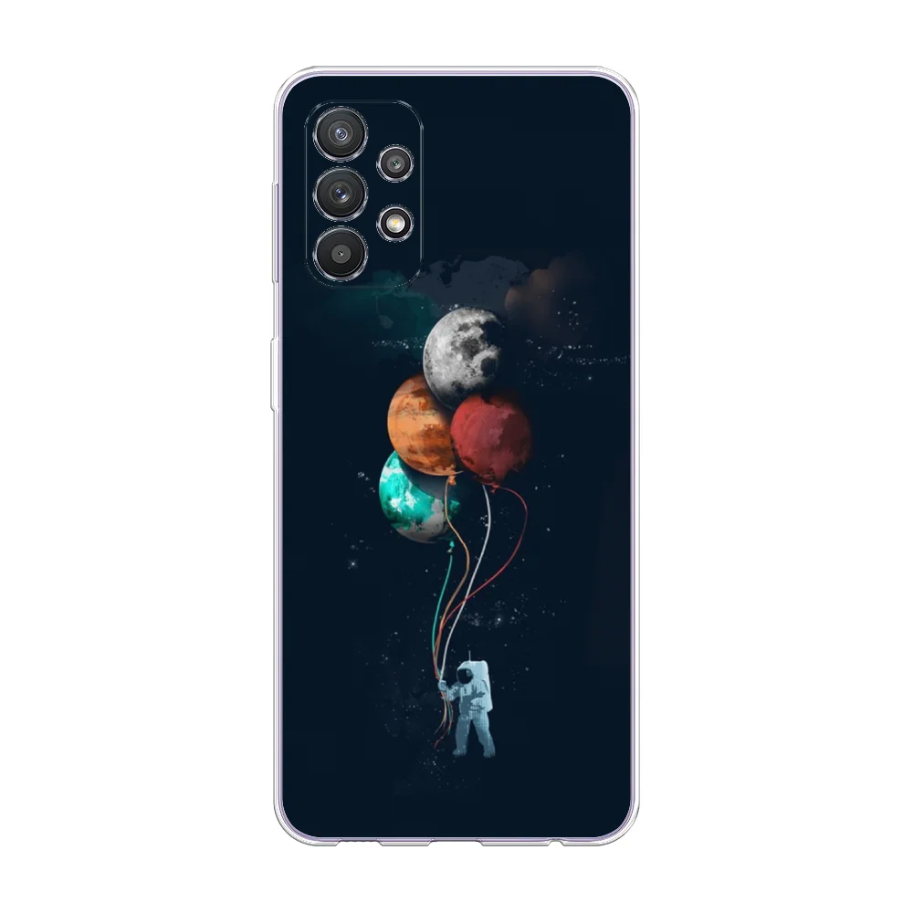 Марсала силиконовый чехол на Samsung Galaxy A32 / Самсунг А32 прозрачный с рисунком, защита камеры