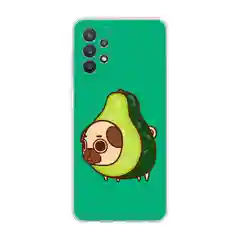 Мятный силиконовый чехол на Samsung Galaxy A32 / Самсунг А32 прозрачный с рисунком, защита камеры