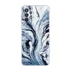 Сиреневый силиконовый чехол на Samsung Galaxy A32 / Самсунг А32 прозрачный с рисунком, защита камеры
