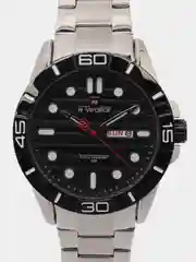 Черный мужские наручные часы Naviforce NF9198 с календарём, в подарочной упаковке