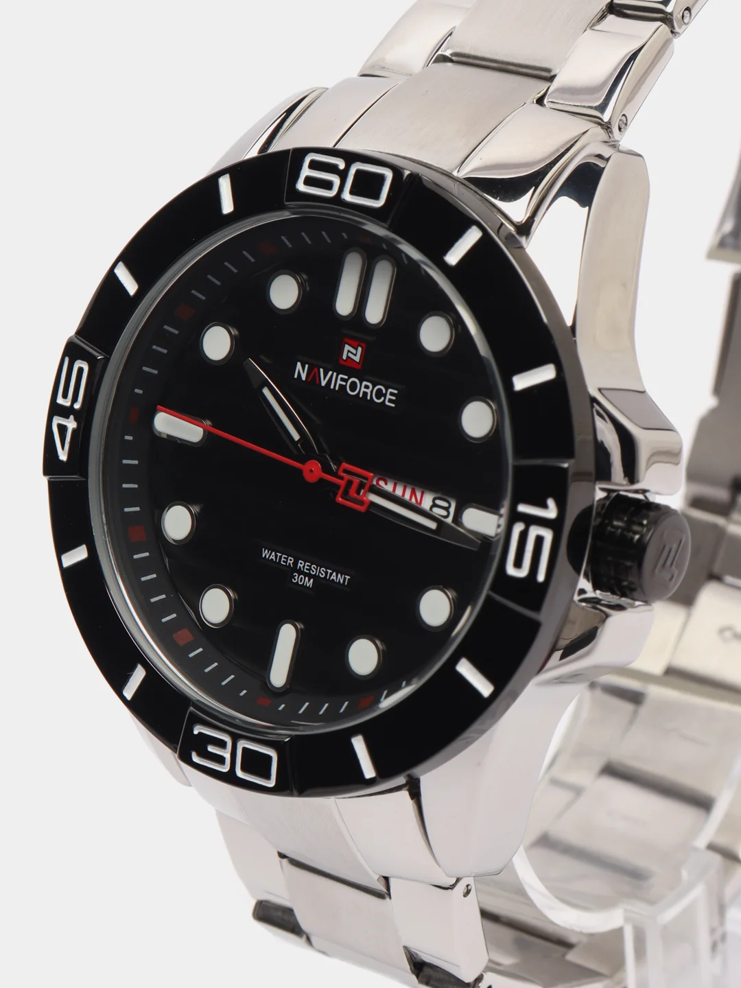 Черный мужские наручные часы Naviforce NF9198 с календарём, в подарочной упаковке