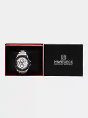 Серебряный мужские наручные часы Naviforce NF8021 с хронографом, в подарочной упаковке