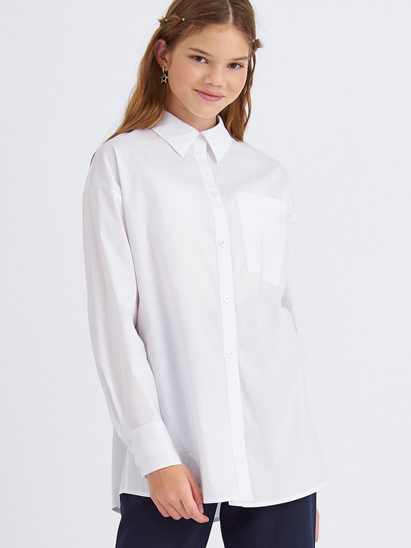 Блузка с гофрированной вставкой на груди Цвет Белый - RESERVED - WG200-00X