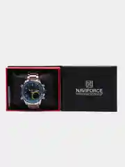 Синий мужские наручные часы Naviforce NF9182 с хронографом, в подарочной упаковке