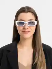 Белый прямоугольные солнцезащитные очки