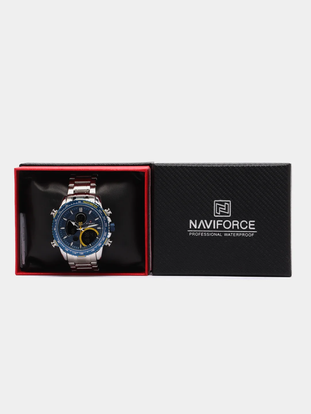 Черный мужские наручные часы Naviforce NF9182 с хронографом, в подарочной упаковке