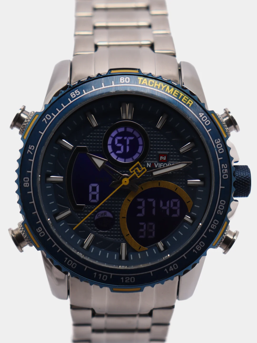 Черный мужские наручные часы Naviforce NF9182 с хронографом, в подарочной упаковке