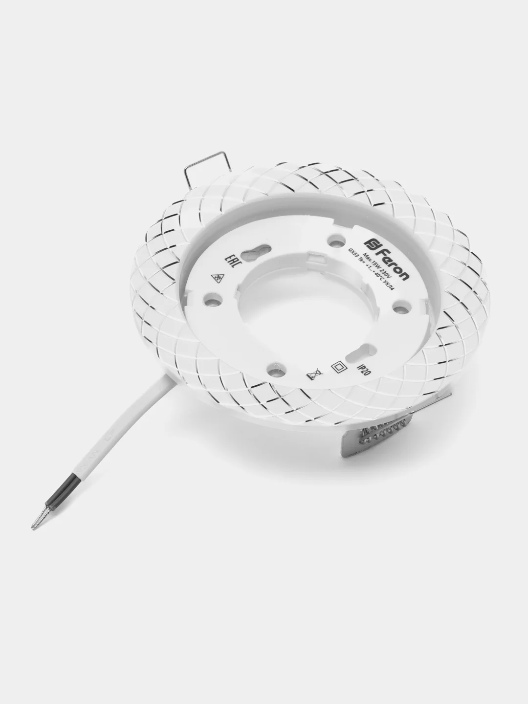 Светильник потолочный встраиваемый, 15W 230V  GX53, белый без лампы, DL388