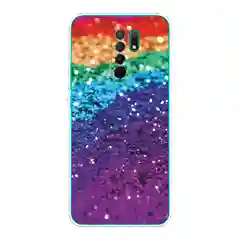 Багровый силиконовый чехол на Xiaomi Redmi 9 / Сяоми Редми 9 прозрачный, с рисунком, защита камеры