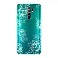 Бежевый меланж силиконовый чехол на Xiaomi Redmi 9 / Сяоми Редми 9 прозрачный, с рисунком, защита камеры