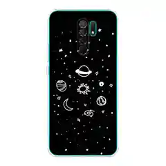 Зеленый силиконовый чехол на Xiaomi Redmi 9 / Сяоми Редми 9 прозрачный, с рисунком, защита камеры
