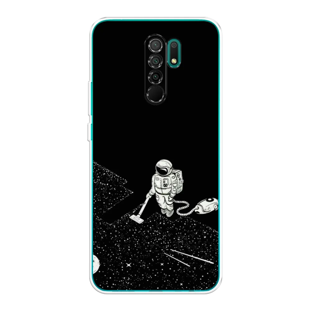 Карамельный силиконовый чехол на Xiaomi Redmi 9 / Сяоми Редми 9 прозрачный, с рисунком, защита камеры