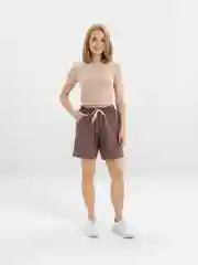 Бежевый меланж шорты женские