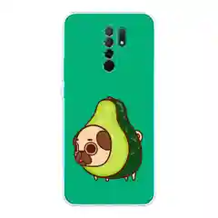 Мятный силиконовый чехол на Xiaomi Redmi 9 / Сяоми Редми 9 прозрачный, с рисунком, защита камеры