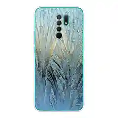 Небесно-голубой силиконовый чехол на Xiaomi Redmi 9 / Сяоми Редми 9 прозрачный, с рисунком, защита камеры