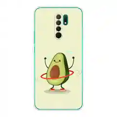 Светло-жёлтый силиконовый чехол на Xiaomi Redmi 9 / Сяоми Редми 9 прозрачный, с рисунком, защита камеры