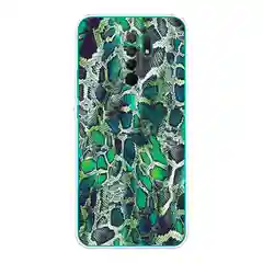 Тёмно-зелёный силиконовый чехол на Xiaomi Redmi 9 / Сяоми Редми 9 прозрачный, с рисунком, защита камеры